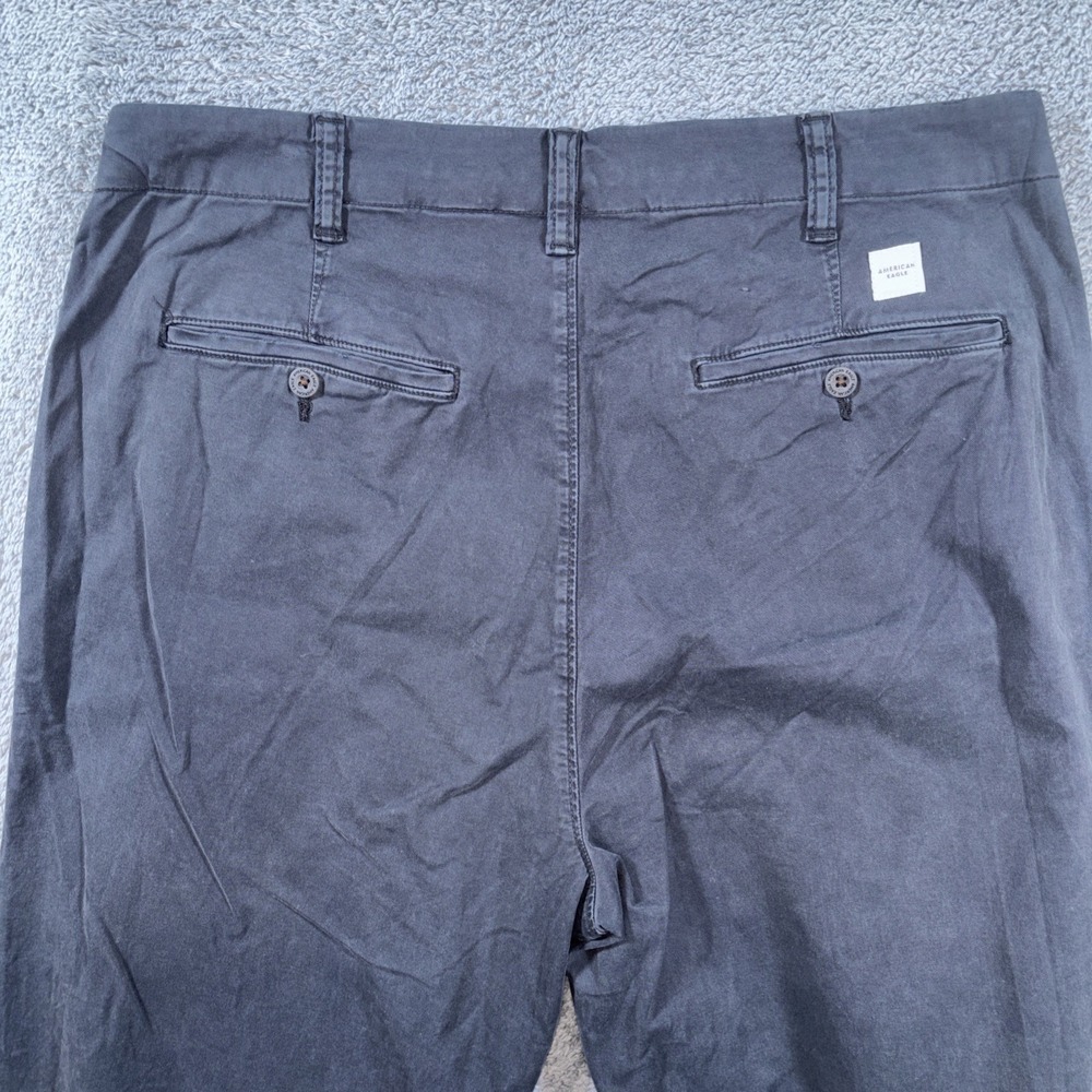 American Eagle Flex Mens Dk Gray Stretch Chino Flat Front Pants Sz 36x34 - Picture 11 of 13